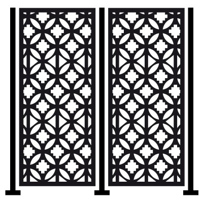 Panel decorativo figuras geométricas con pilares