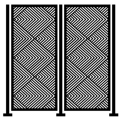 Panel decorativo geometría en cuadros con pilares