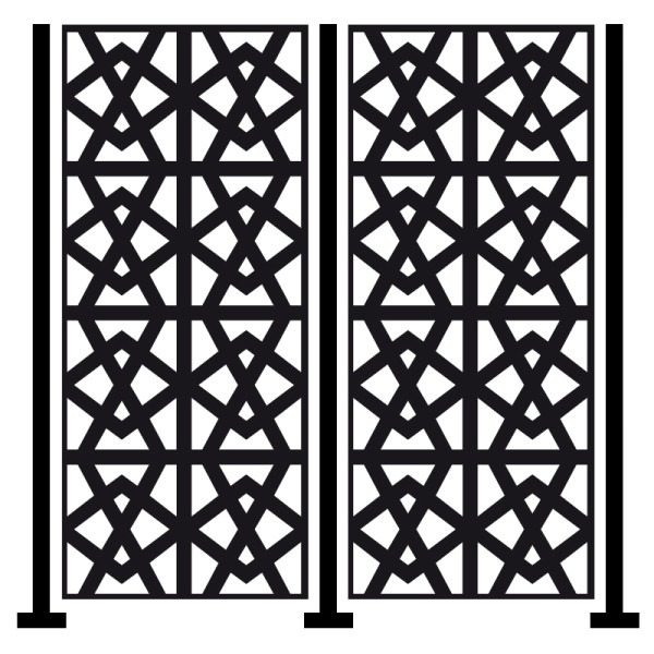 Panel decorativo rombos líneas con pilares